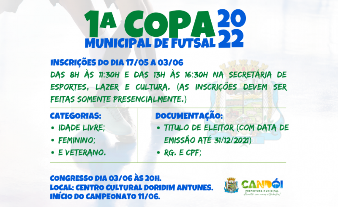 1ª copa municipal de futsal 2022