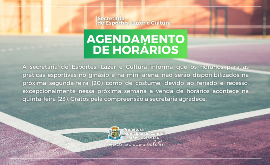 Agendamento de horário.