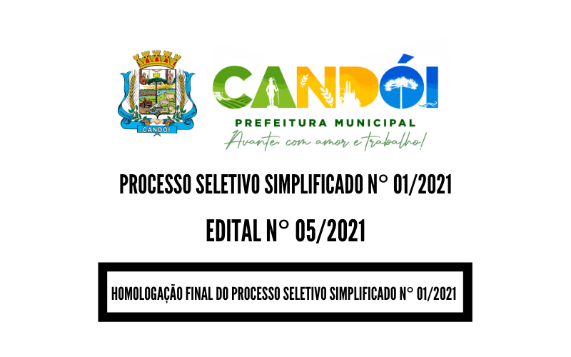 Homologação final do processo seletivo simplificado n° 01/2021 — Edital n° 05/2021.